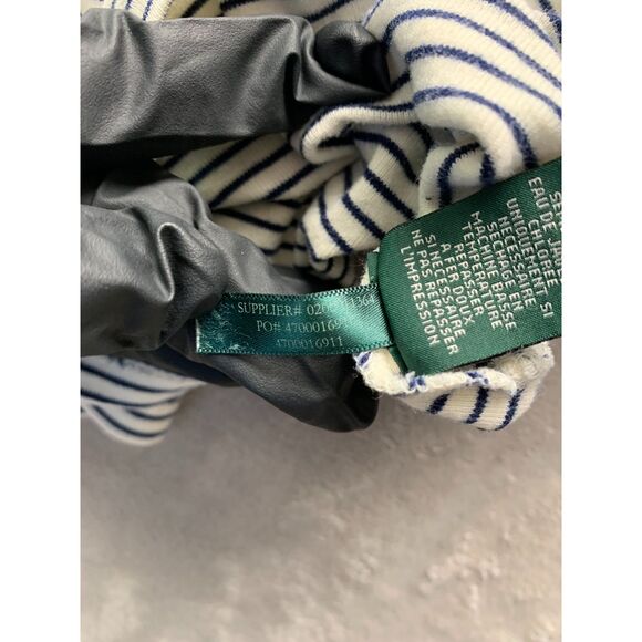 LAUREN RALPH LAUREN | MEDIUM WOMEN'S | NAVY STRIPE VTG SHORT SLEEVE WHITE - Picture 7 of 9